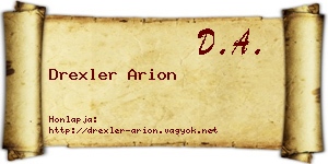 Drexler Arion névjegykártya